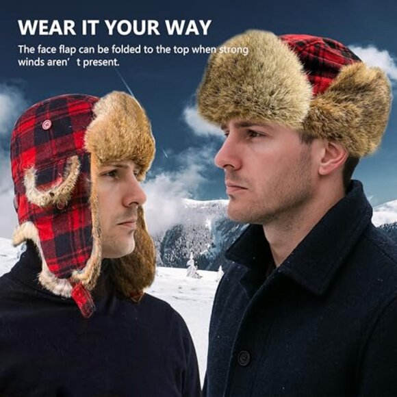 Genuine Rabbit Fur Trapper Hat Classic Ushanka Design Unisex Winter Essential